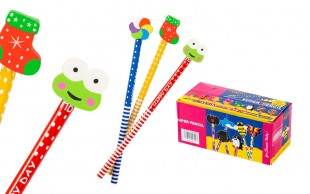 پک 6 عددی مداد پاکن دار عروسکی