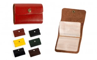 جا کارتی دکمه دار چرم طبیعی