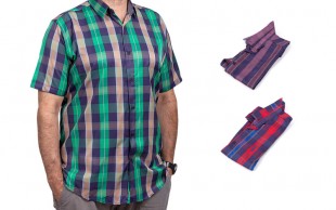 پیراهن مردانه چهارخانه طرح Polo