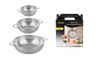 پکیج شش عددی آبکش استیل QINGQING