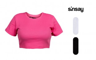 تیشرت کراپ کبریتی Sinsay