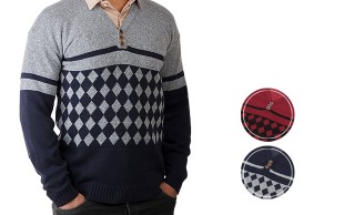 پلیور بافت مردانه دورنگ