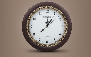 ساعت دیواری طرح چوب CITIZEN
