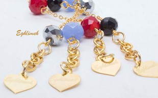 ست کریستال با زنجیر آب طلا eghlimeh