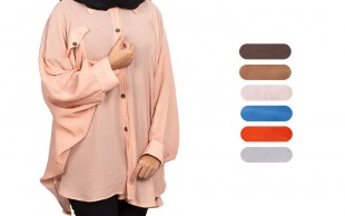 شومیز مانتویی آستین خفاشی