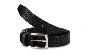 کمربند چرمی طرح حصیری مردانه