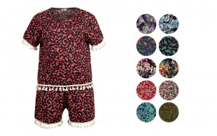 تیشرت و شلوارک نخی زنانه Tassel