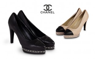 کفش پاشنه دار چرم طبیعی Chanel