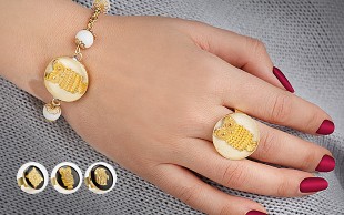 ست دستبند و انگشتر طرحدار
