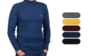 بلوز یقه اسکی بافت طرح POLO