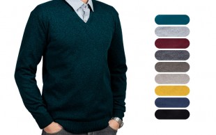 پلیور بافت یقه هفت مردانه