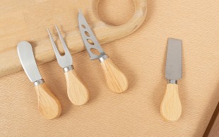 ست کارد پنیر خوری دسته چوبی