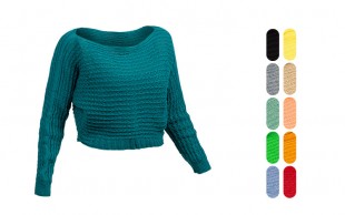 نیم تنه بافت یقه قایقی