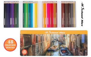 مداد رنگی جعبه فلزی School Max