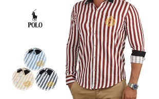 پیراهن راه راه مردانه طرح POLO