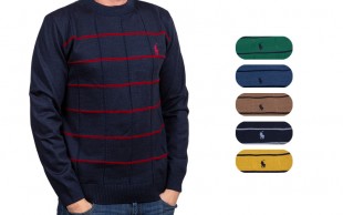 پلیور بافت راه راه طرح Ralph Lauren