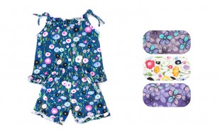 ست تاپ شلوارک دخترانه چین‌دار