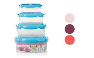 ست ظرف 4 تکه درب دار مدل Rectangle