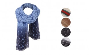 شال حریر زنانه طرح Louis Vuitton