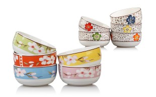 پکیج 5 عددی کاسه سرامیکی گلدار