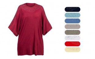 تیشرت سایز بزرگ زنانه نگین دار