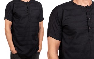 تیشرت سه دکمه مردانه Bershka