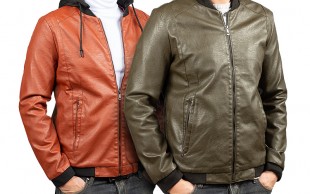 کاپشن چرم کلاه دار Wind Wolf