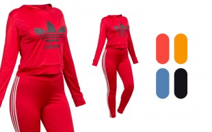 نیم تنه و شلوار کلاهدار طرح adidas