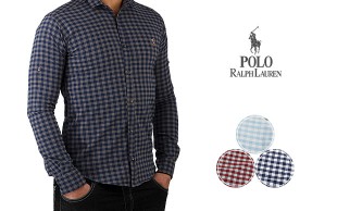 پیراهن مردانه چهارخانه طرح polo