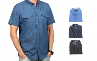 پیراهن طرح جین آستین کوتاه Polo