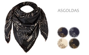 روسری ساتن دست دوز ASGOLDAS