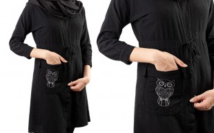 مانتو مشکی زنانه yarn