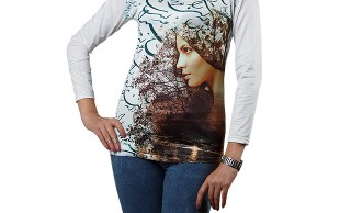 تیشرت آستین بلند زنانه طرح دار