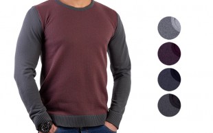 پلیور بافت دو رنگ