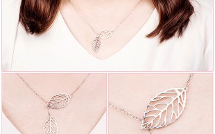 گردنبند زنجیری مدل برگ