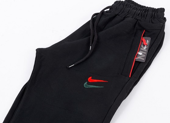 Black nike outlet joggers red tick