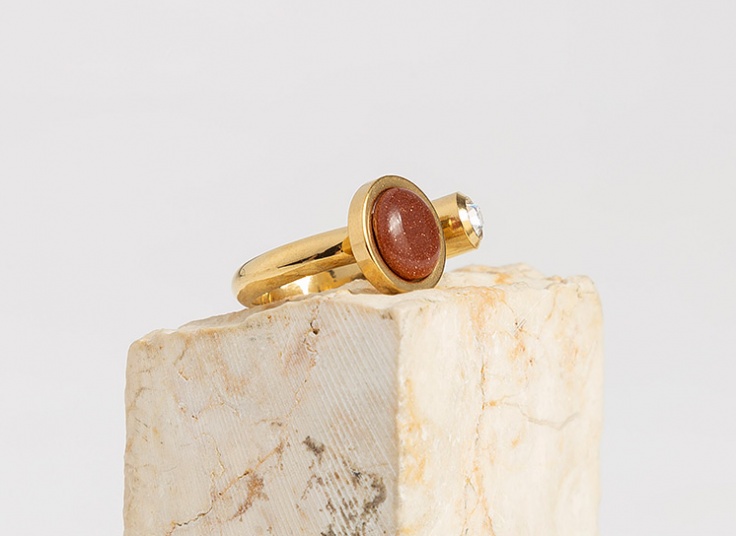 انگشتر استیل طرح سنگ