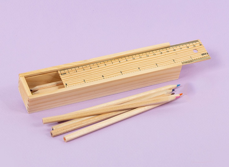 مداد رنگی جعبه چوبی