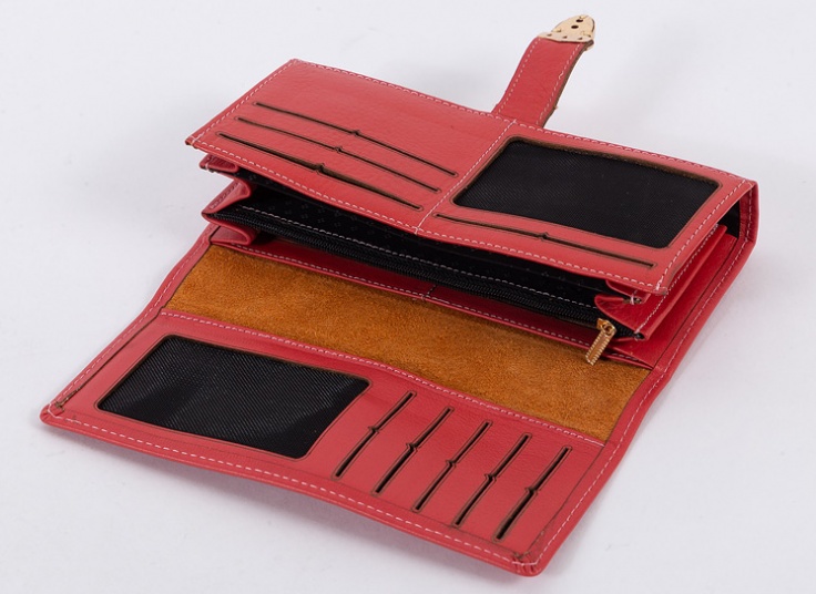 کیف پول زنانه چرم قفل ناخنی