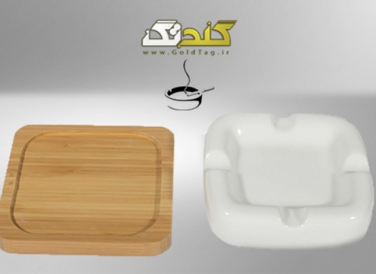 زیر سیگاری لوکس با پایه چوبی