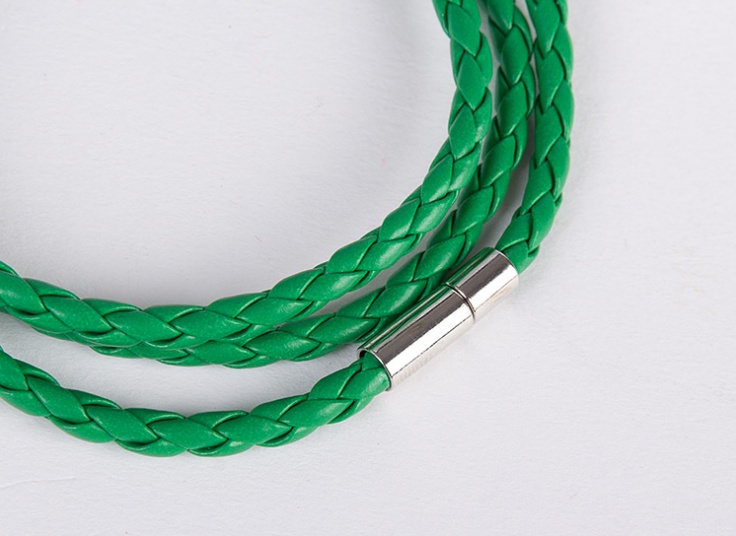 دستبند چرمی بافت حصیری