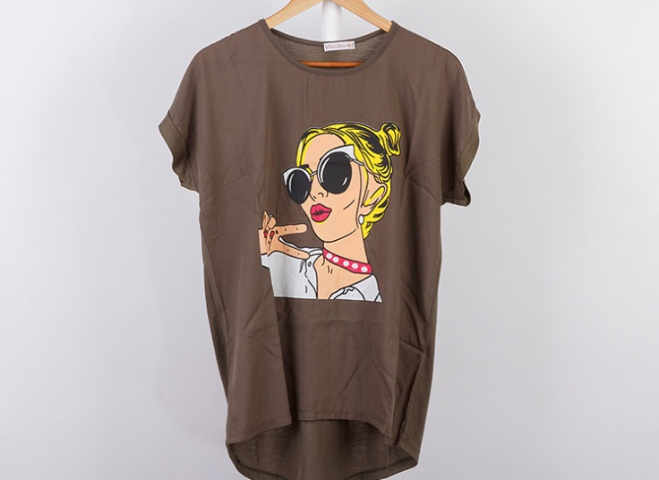 تیشرت طرحدار سایز بزرگ زنانه