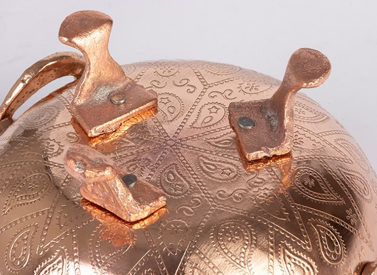 ظروف مسی چکش کاری شده