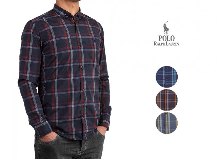 پیراهن چهارخانه مردانه طرح Polo