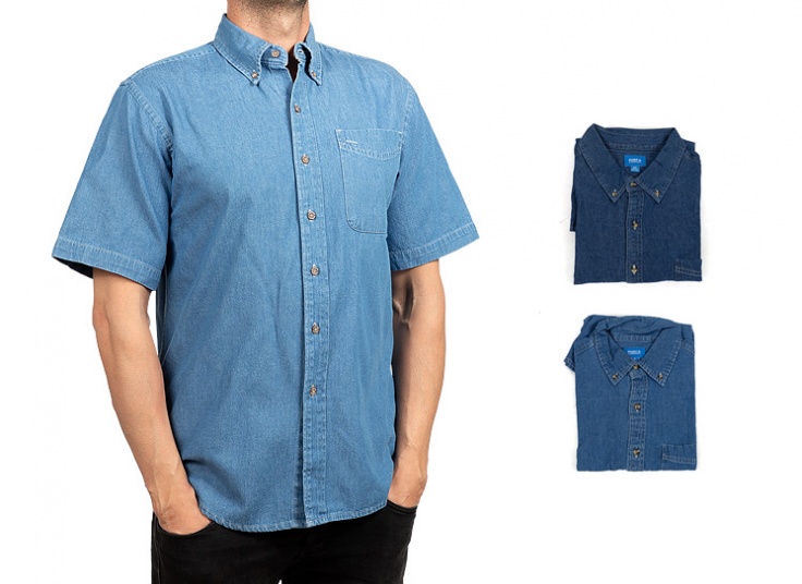 پیراهن جین آستین کوتاه Port & Company