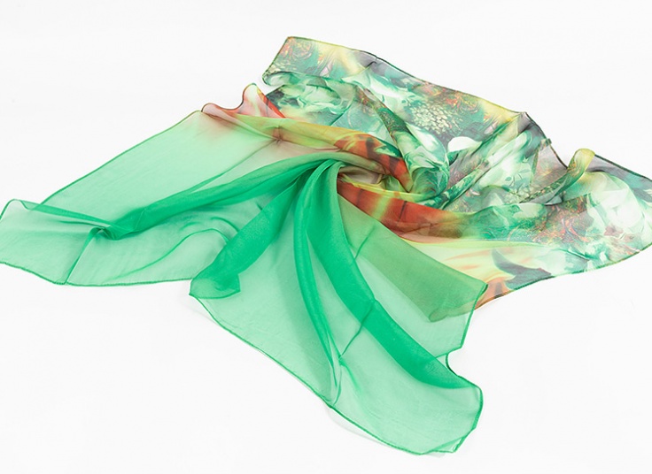 روسری حریر گلدار