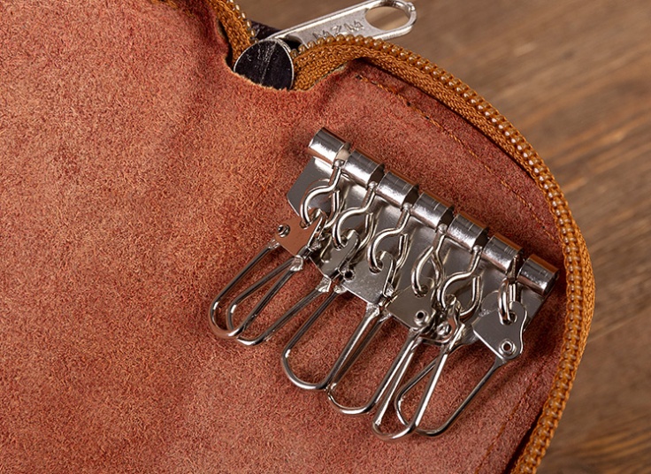 جا کلیدی چرمی زیپ دار