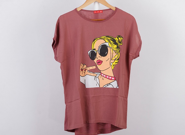 تیشرت طرحدار سایز بزرگ زنانه