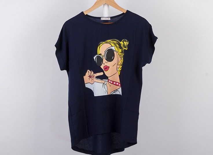 تیشرت طرحدار سایز بزرگ زنانه