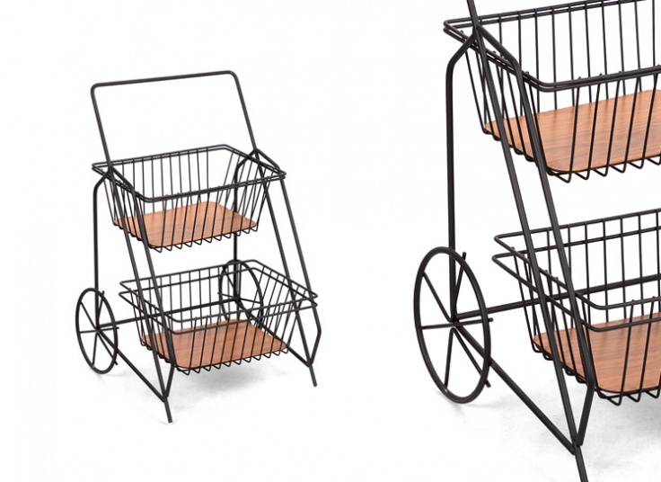 سبد پیاز و سیب‌ زمینی‌ طرح کالسکه